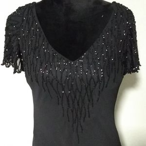 JKara beaded black dress